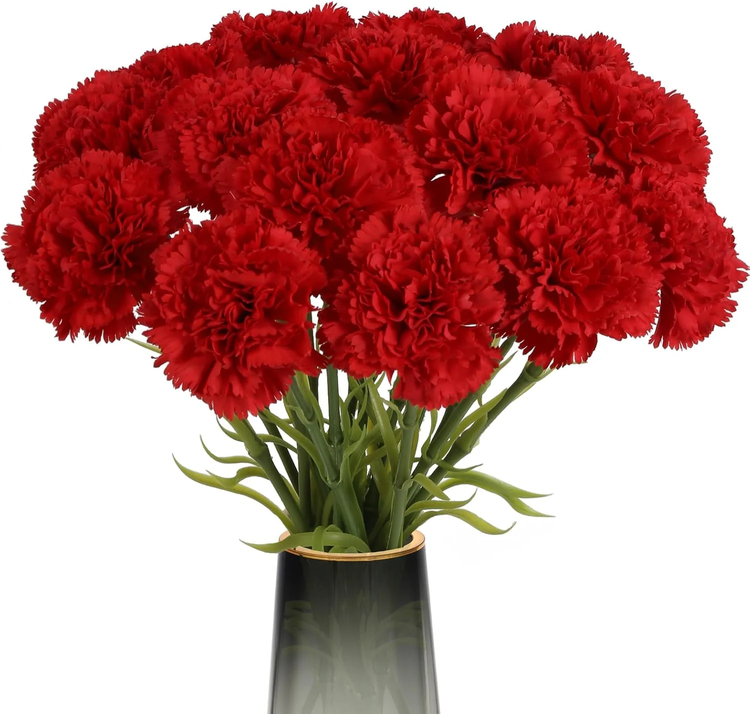 Red Carnations Artificial Flowers – Premium Silk Blooms with Realistic Detail & Flexible Stems